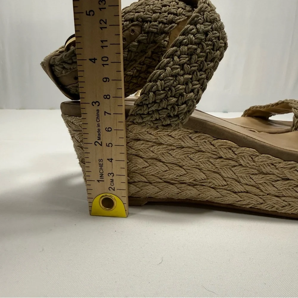 Crochet Espadrille Stuart Weitzman Tan Wedge Platform Sandal 10.5